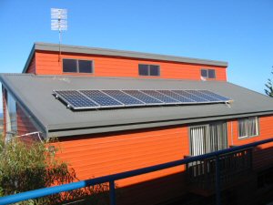 Solar panels on Lake tyers Beach roof