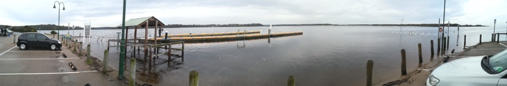 Too much water for boat Ramp Upgrade Lake Tyers Beach