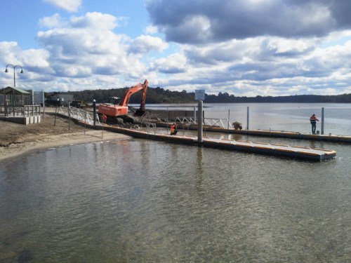 Pulling up the ramp at Lake Tyers beach