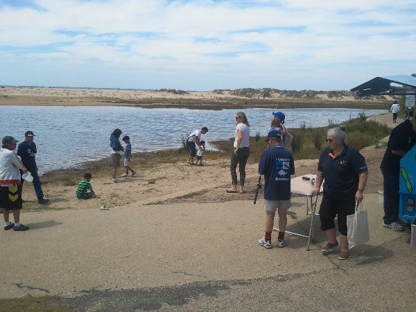 Fishcare educating at Lake Tyers Beach
