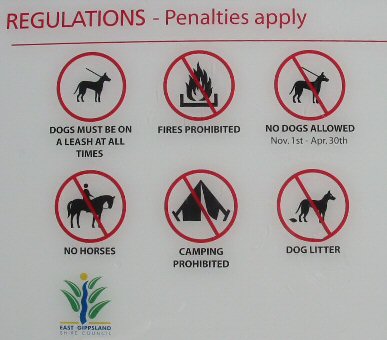 Dog Regulations Lake Tyers Beach