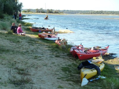Canoes at Lake Tyers Beach