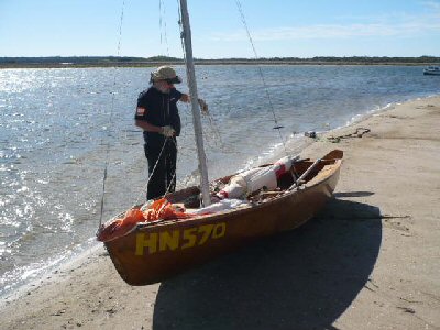 Rigging up at Lake Tyers Beach