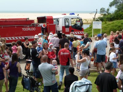 Santa is popular at Lake Tyers Beach