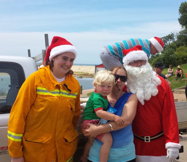 Santa and Helpers at Lake Tyers Beach