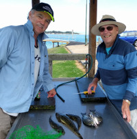 Boys make a good catch, Lake Tyers Beach